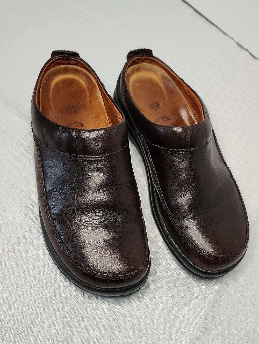 Footprints by Birkenstock Brown Leather Slip On Mules